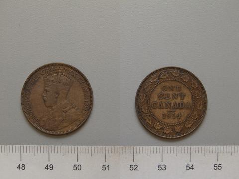 George V, King of Great Britain, 1 Cent from Ottawa with George V, King of Great Britain, 1914