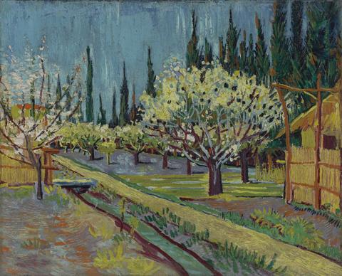Vincent van Gogh, Orchard Bordered by Cypresses, 1888