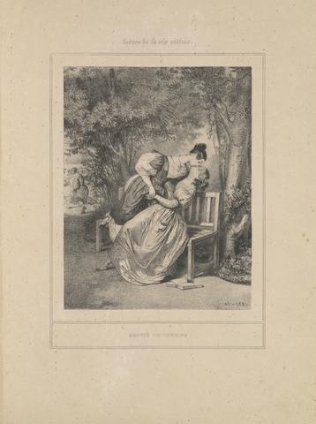 Paul Gavarni, Amitié de pension, from the series Scènes de la vie intime, ca. 1837