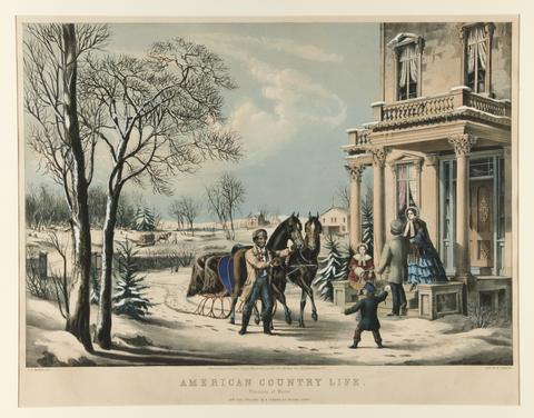 Nathaniel Currier, American Country Life./ Pleasures of Winter, 1855