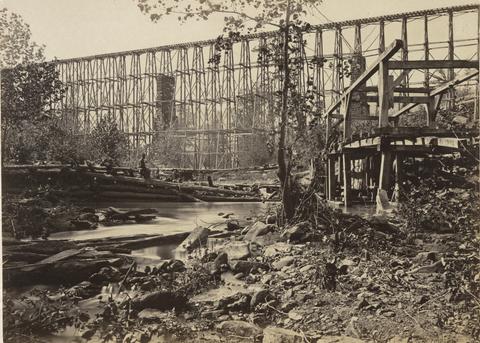 George N. Barnard, Trestle Bridge at Whiteside, 1864