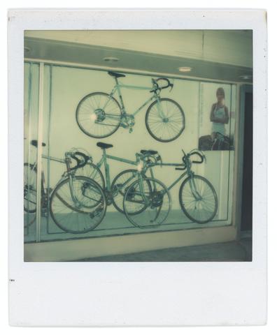 Walker Evans, Untitled [Bicycle Shop Window Display], 1973–74