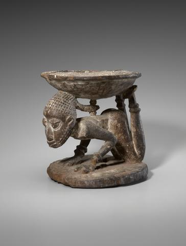 Kola Nut Bowl Supported by a Human Figure, early 20th century