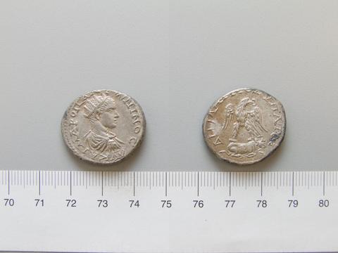 Diadumenian, Emperor of Rome, Tetradrachm of Diadumenian, Emperor of the Roman Empire from Aradus, 217–18