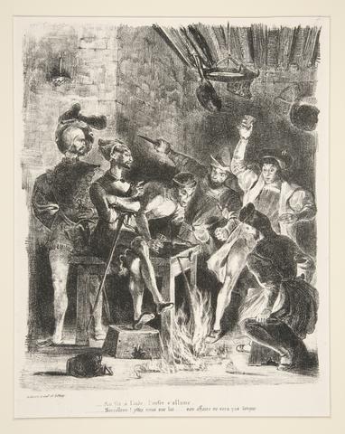 Eugène Delacroix, Méphistophélès dans la taverne des étudiants (Mephistopheles in the Students' Tavern), ca. 1828
