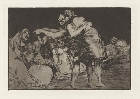 Francisco Goya, Disparate desordenado (Disorderly Folly) or Disparate matrimonial (Matrimonial Folly), also known as La que mal marida nunca le falta que diga (She Who Is Ill Wed Never Misses a Chance to Say So, from the series Los disparates (The Follies/Irrationalities), ca. 1816–19, published 1864 (first edition)