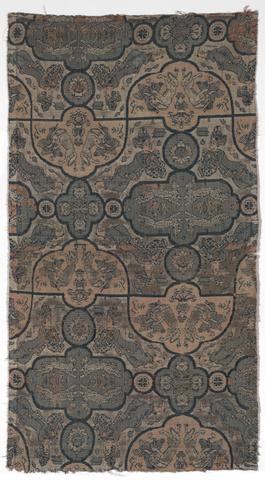Khwaja Ghiyath ad-din 'Ali, Textile Fragment with Figures, Animals, and Plants, late 16th–early 17th century