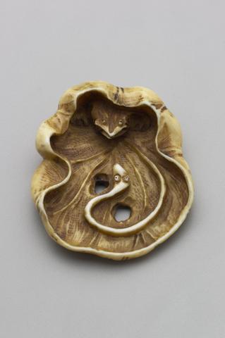 Unknown, Snake and a Frog on a Lotus Leaf, 19th century