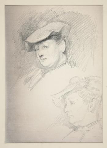 Edwin Austin Abbey, Portrait of Mrs. Abbey: 2 views, n.d.
