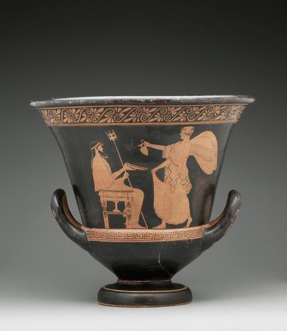 Aegisthus Painter, Red-figure Calyx Krater; A: Nike and Poseidon; B: Woman and Old Man, ca. 470 B.C.