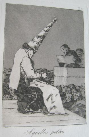 Francisco Goya, Aquellos Polbos. (Those Specks of Dust.), pl. 23 from the series Los caprichos, 1797–98 (edition of 1881–86)