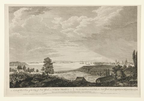Pierre-Charles Canot, A South West View of the City of New York, ca. 1768