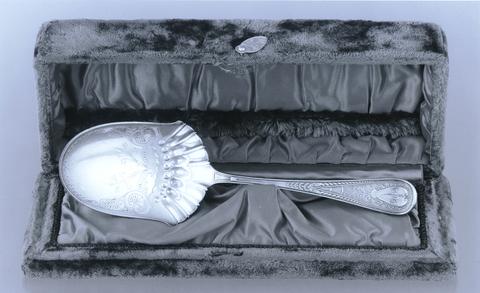 Gorham Manufacturing Company, Berry Spoon and Presentation Box, ca. 1878