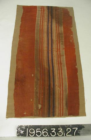 Unknown, Textile Fragment with Stripes, 11th–12th century
