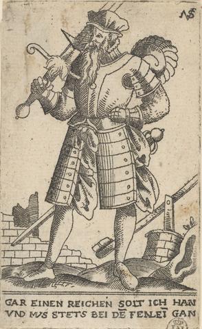 Nikolaus Solis, An Officer, from a series of etchings of soldiers, ca. 1568