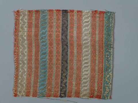 Unknown, Textile Fragment with Stripes Bearing Gold Lozenges, 19th century