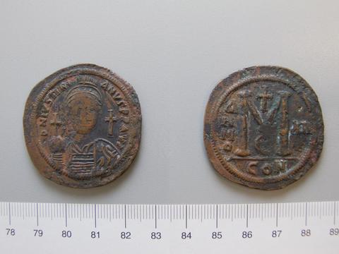 Justinian I, Emperor of Byzantium, Follis (40 Nummi) of Justinian I, Emperor of Byzantium from Constantinople, 538–39