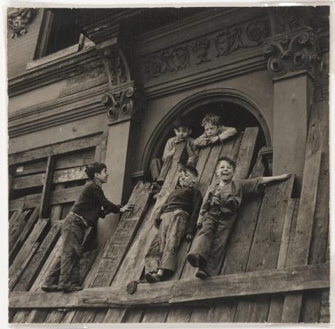Jerome Liebling, Boys Playing at an Abandoned Building, New York City, 1949