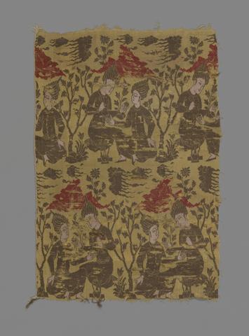Unknown, Textile Fragment with Youths Drinking under a Plane Tree, 16th century