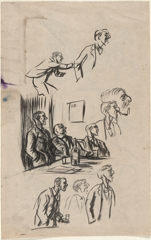 Reginald Marsh, Figure Studies (recto and verso), early to mid-20th century