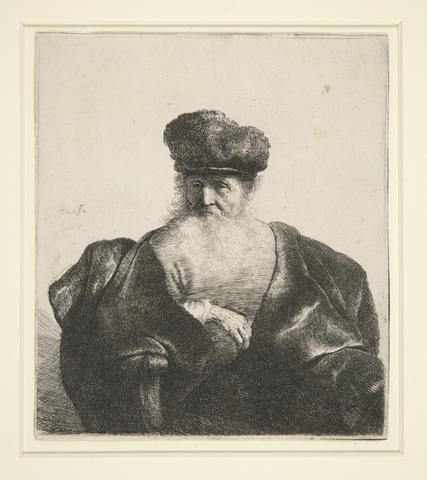 Rembrandt (Rembrandt van Rijn), Old Man with Beard, Fur Cap, and Velvet Cloak, ca. 1632