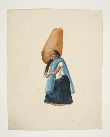 Pancho (Francisco) Fierro, Woman Carrying Large Jar, ca. 1850