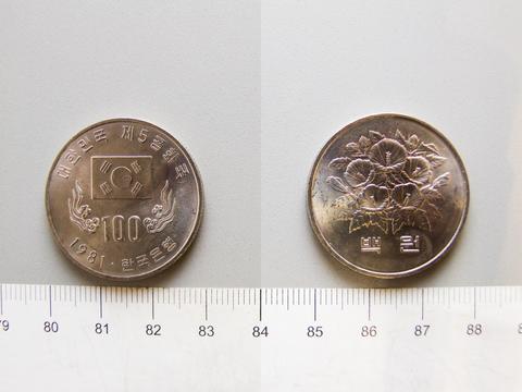 Daejeon, 100 Won from Daejeon, South Korea, 1981