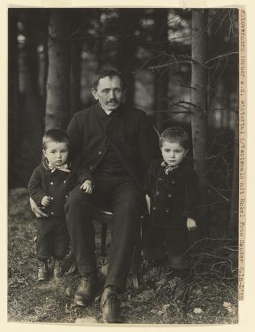 August Sander, Peasant from Nistertal in the Western Woods with His Grandsons, ca. 1921
