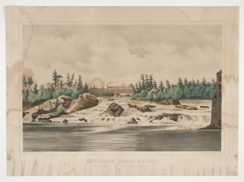 F.F. Oakley's Lith., Lewiston Falls, Maine, 1857