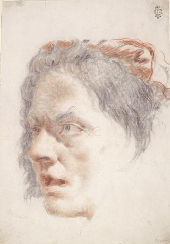 Lorenzo Baldissera Tiepolo, Head of a Woman, ca. 1760