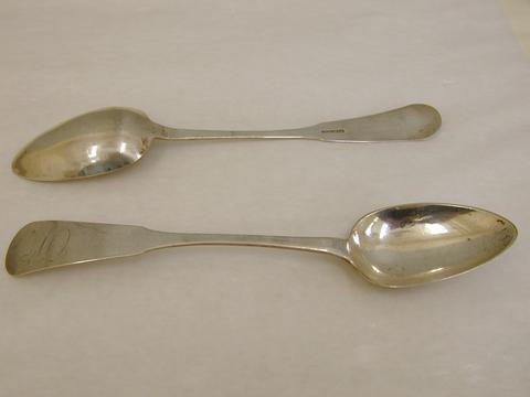 J. H. Morse, Pair of tablespoons, ca. 1820–30