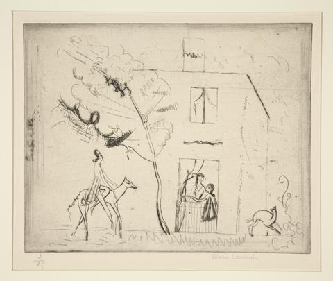 Marie Laurencin, Scene with House, Trees, and Female Rider, n.d.