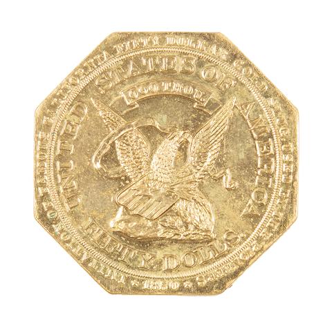Medal of Imitation California fifty dollar gold piece, 1967