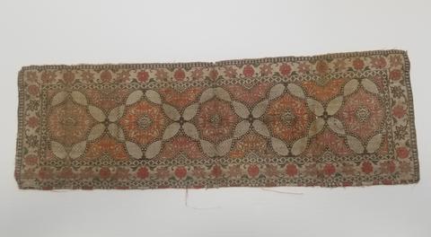 Unknown, Textile Fragment with a Lattice of Ovals, 19th century