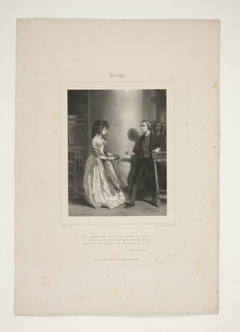 Paul Gavarni, "Mon regard dans le sien se rencontre et s'arrete, ...", 1839