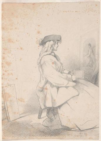 Unknown, From Life (Young seated woman looking at work of art on wall), 1812