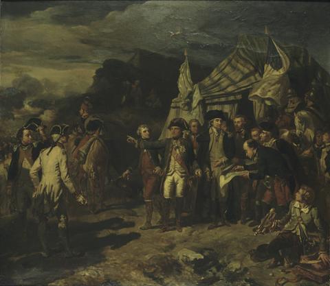 Auguste Couder, Generals Washington and Rochambeau before Yorktown, 1836