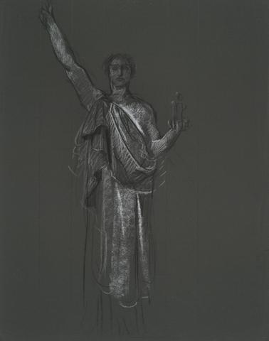 Edwin Austin Abbey, Study for allegorical figure of Art, rondel in the rotunda of the Pennsylvania state capitol building, Harrisburg, 1902-1911, n.d.
