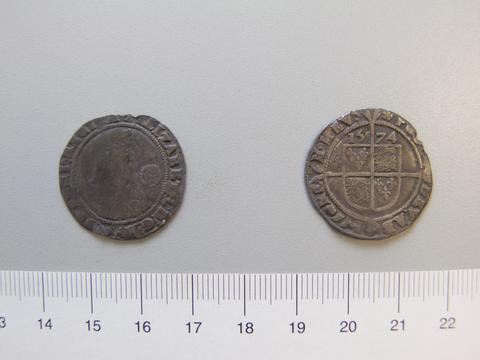 Elizabeth I, Queen of England, Sixpence of Elizabeth I, Queen of England from London, 1574