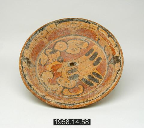 Unknown, Tripod Plate with Supernatural Bird, A.D. 600–900