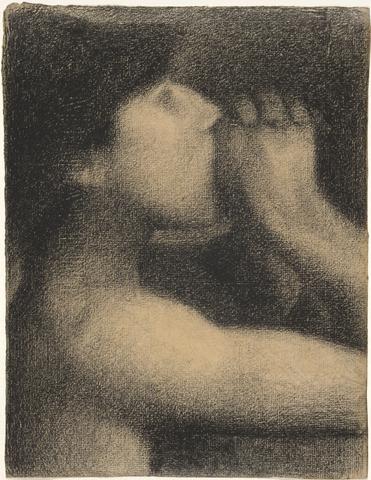 Georges Seurat, L'écho (Echo), study for Une baignade, Asnières (Bathers at Asnières), 1883–84