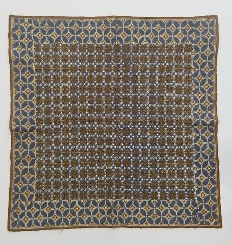 Unknown, Square of cotton cloth, embroidered in silk, n.d.