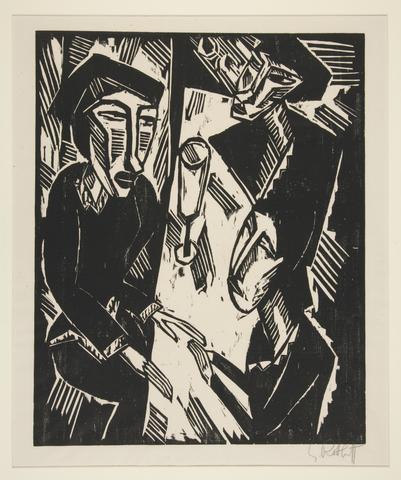 Karl Schmidt-Rottluff, Three at a Table, 1914