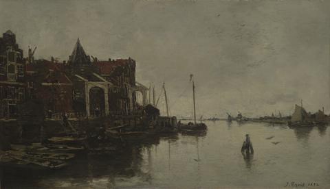 Jacob Maris, Harbor Scene, 1872