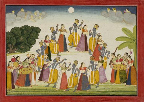 Unknown, The Dance of the Hindu God Krishna and the Female Cowherds, from a History of the Lord (Bhagavata Purana) 
manuscript, ca. 1760–65