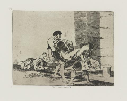 Francisco Goya, Al cementerio. (To the Cemetery.), pl. 56 from the series Los desastres de la guerra (The Disasters of War), ca. 1810–20, published 1863
