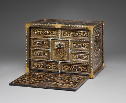 Unknown, Fall-Front Cabinet with Flowers and Birds, late 16th century