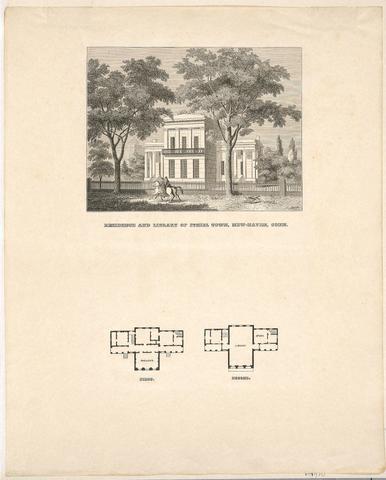 Alexander Jackson Davis, Residence and Library of Ithiel Town, New Haven, Conn., ca. 1832