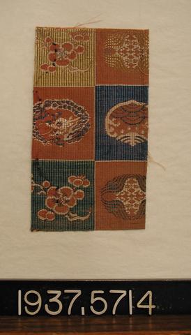 Unknown, Textile Fragment with Motifs in Alternating Color Squares, 1615–1868