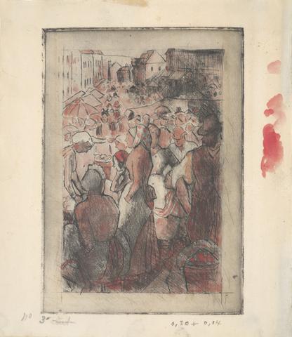 Camille Pissarro, Marché de Gisors (rue Cappeville) (The Market at Gisors [rue Cappeville]), ca. 1894–95